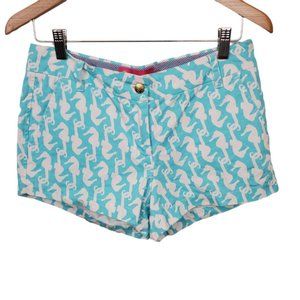 MACBETH | COLLECTIONS SEAHORSE NOVELTY PRINT 100% COTTON SHORT SHORTS SMALL